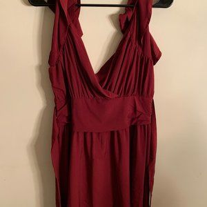 Lyaner Size L Burgundy Mini Dress W/Tie ( Us 12/14)